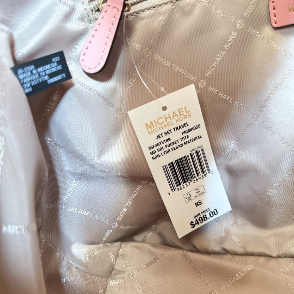 Michael Kors Jet Set Front Pocket Tote Bag + Wallet Set Primrose - Picture 9 of 15